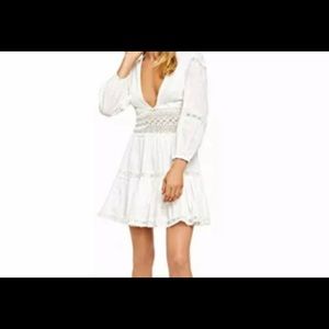Free people white boho dress NWOT
